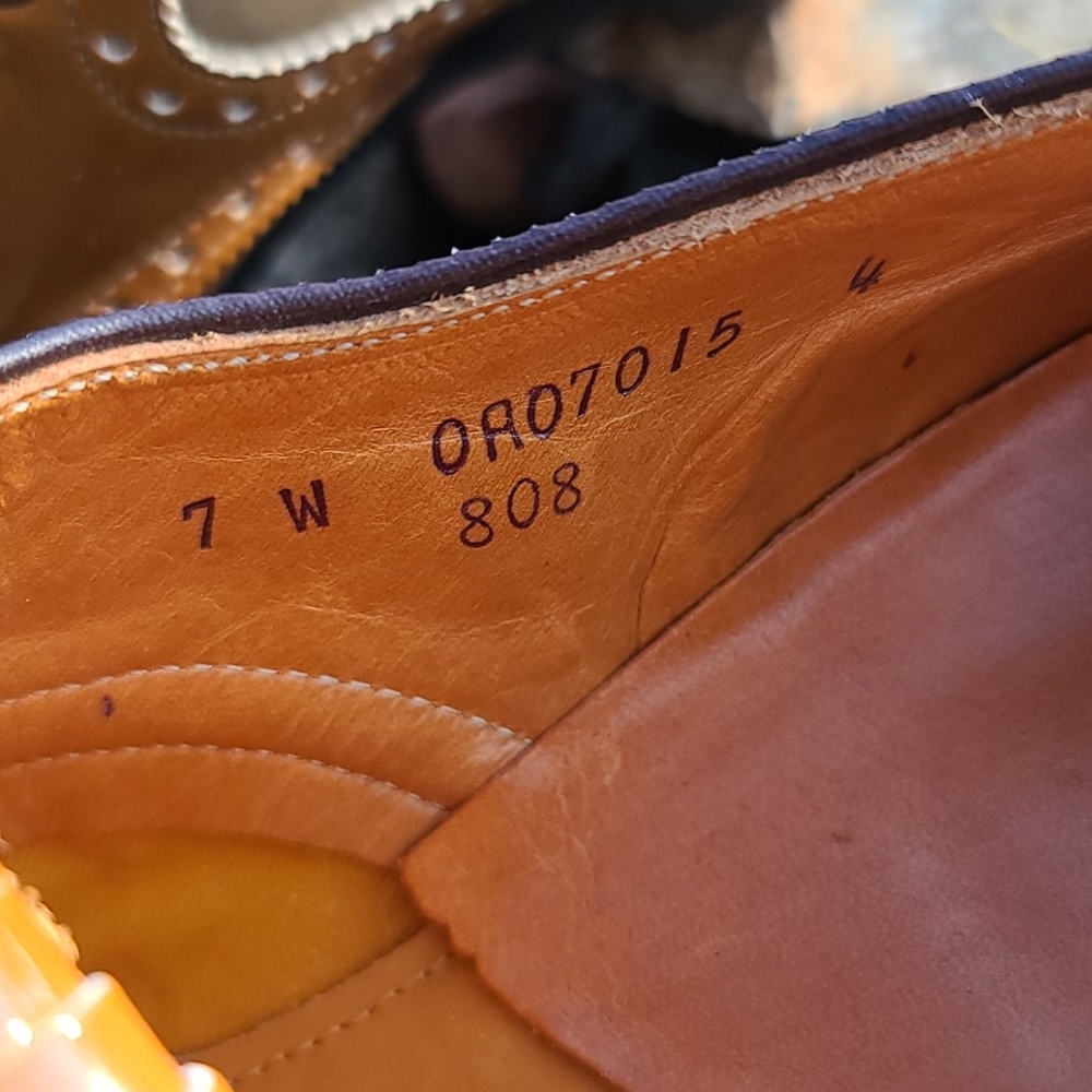 VINTAGE DUPONT CORFAM LADY EAGLE Golf Cleats 7 Spectator Kiltie Wingtip Loafers - Picture 7 of 16